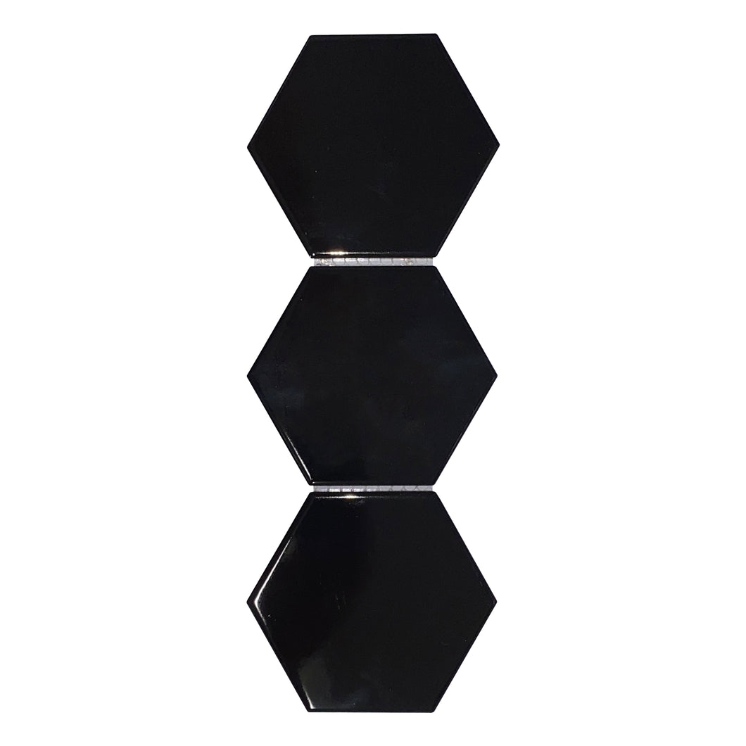 Total Home Distributors Black Glossy Hexagon 4