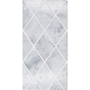 Total Home Distributors Sto-Re Collection Polished Carrara Rhomboid 2.75" x 4" Mosaic Tile