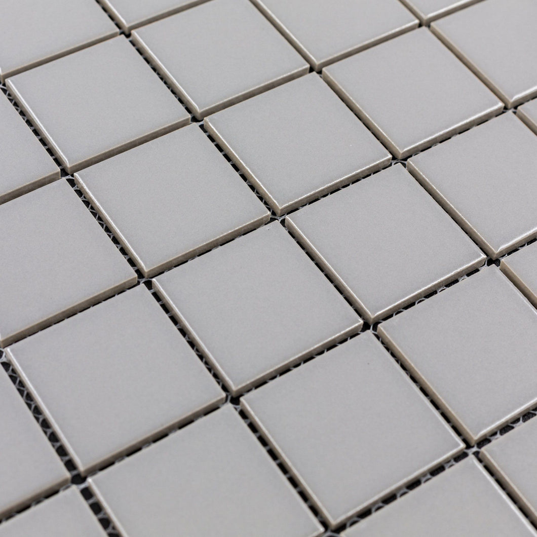 Total Home Distributors Porcelain Mosaics Collection Matte Grey Square 12