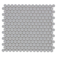 Load image into Gallery viewer, Elysium Tiles Penny Round City Grey Matte 11.5&quot; x 12.25&quot; Mosaic Tile
