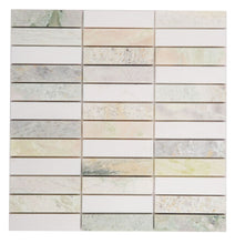 Load image into Gallery viewer, Elysium Tiles Slot Green 11.75&quot; x 11.75&quot; Mosaic Tile
