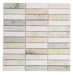 Elysium Tiles Slot Green 11.75" x 11.75" Mosaic Tile