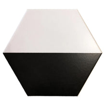 Load image into Gallery viewer, Ottimo Ceramics Neo LJ022 Black &amp; White Halves 8&quot; x 9&quot; Mosaic Tile
