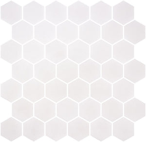 Elysium Tiles Stoneglass XL White 11.25" x 11.25" Mosaic Tile