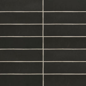 Bedrosians Makoto Collection Kuroi Black 2.5" x 10" Ceramic Tile (5.38 ft² Per Box)