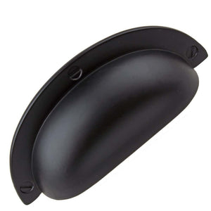 63.5mm (2.5") Center to Center Matte Black Classic Bin Pull Cabinet Hardware Cup Handles