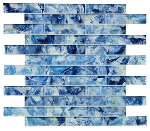 Elysium Tiles Watercolor Blue 11.75" x 11.75" Mosaic Tile