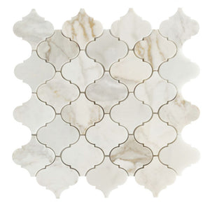 Elysium Tiles Arabesque Calacatta Gold 12" x 12" Mosaic Tile