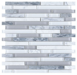 Elysium Tiles Linear Montage Grey 11.75" x 12" Mosaic Tile