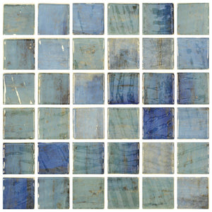 Elysium Tiles Vanguard Penta Forest Blue 12.25" x 12.25" Mosaic Tile