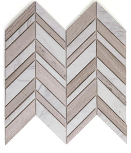 Elysium Tiles Chevron Shadow Loft 11.75" x 12" Mosaic Tile