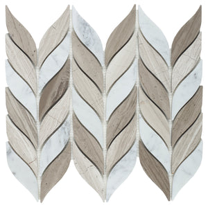 Elysium Tiles Leaf Haisa 10" x 12" Mosaic Tile