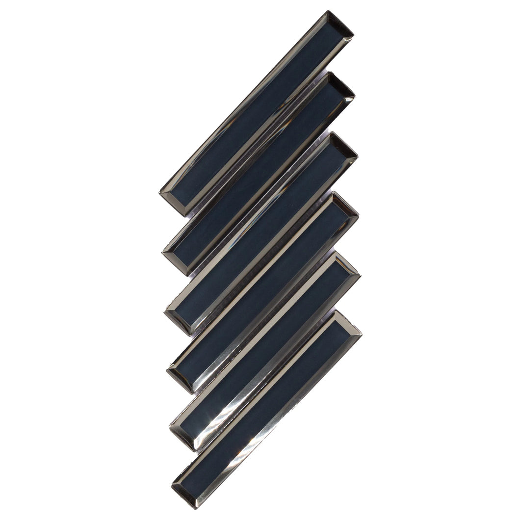 Total Home Distributors Modern Mosaic Collection Herringbone Blue 12
