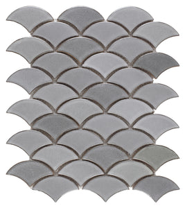 Elysium Tiles Dragon Scale Grey 10" x 12" Mosaic Tile