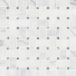 MSI Calacatta Cressa Basketweave Honed 12" x 12" Mosaic Tile