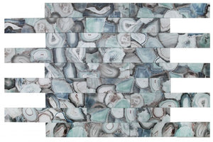 Elysium Tiles Aura Shell Green 4" x 24" Mosaic Tile