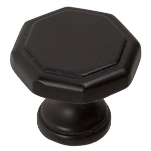 28.5 mm (1.125") Matte Black Classic Octagon Cabinet Knob