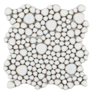 Elysium Tiles Growing Fancy White 11.5" x 11.5" Mosaic Tile
