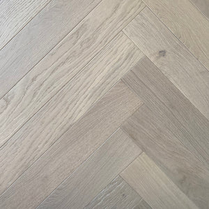 Bel Air Wood Flooring Herringbone Collection Frost Wood 0.56" x 3.5" x 24" Engineered Flooring
