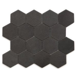 Elysium Tiles Hexagon Basalt 10.25" x 11.75" Mosaic Tile