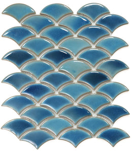 Elysium Tiles Dragon Scale Navy 9.75" x 12" Mosaic Tile