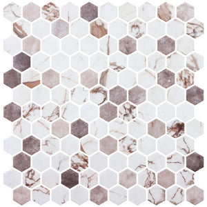 Ottimo Ceramics Marmoreal Gold Calacatta Hexagon 11.85" x 11.41" Mosaic Tile