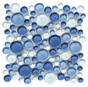 Elysium Tiles Lady Blue 10.75" x 10.75" Mosaic Tile