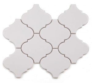 Elysium Tiles Snowglass Arabesque 9.75" x 11.75" Mosaic Tile