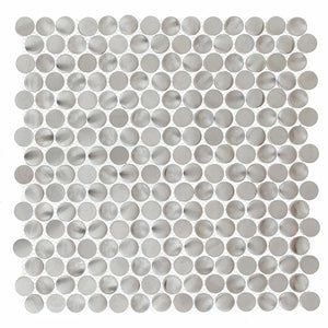 Ottimo Ceramics Steel Series Penny Round Stainless Steel 12" x 12" Mosaic Tile