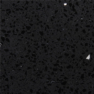 Elite Stone Black Sparkle Polished 108" x 52" Prefabricated Quartz Slab