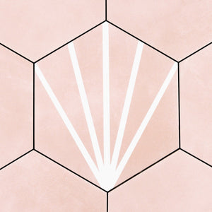 Total Home Distributors Meraki Even Collection Hexagon Rosa Hexagon 8" x 9" Porcelain Tile