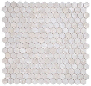 Elysium Tiles Pearl White Hexagon 11.5" x 11.75" Mosaic Tile