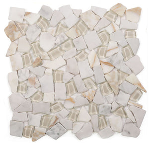 Elysium Tiles Pebble Calacatta Gold 12" x 12" Mosaic Tile