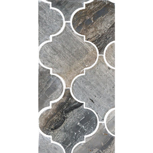 Total Home Distributors Sto-Re Collection Polished Wooden Blue Arabesque 6.25" x 5.25" Mosaic Tile
