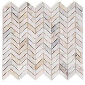 Elysium Tiles Chevron Petite Calacatta 10.75" x 12.25" Mosaic Tile