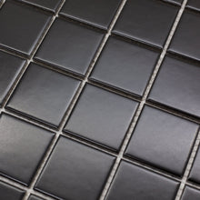 Load image into Gallery viewer, Total Home Distributors Porcelain Mosaics Collection Matte Black Square 12&quot; x 12&quot; Mosaic Tile

