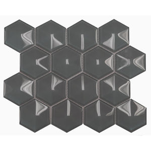 Ottimo Ceramics Dimension Hexagon Grey 0.85 ft² 11" x 11" Mosaic Tile