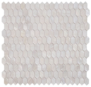 Elysium Tiles Pearl White Arrow 12" x 12" Mosaic Tile