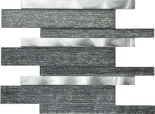 Load image into Gallery viewer, TZ Global PGMS078 Silk Interlocking Glass and Metal 11.75&quot; x 12&quot; Mosaic Tile
