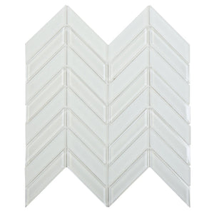 Ottimo Ceramics Chevron Super White 12" x 12" Mosaic Tile