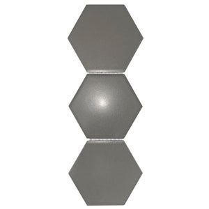 Total Home Distributors Matte Grey Hexagon 4" x 4" Mosaic Tile