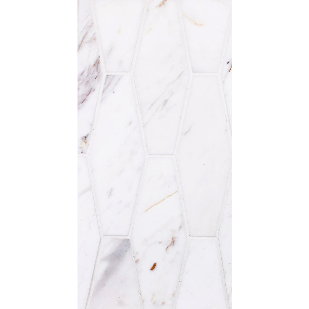 Total Home Distributors Sto-Re Collection Polished Volakas Elongated Hexagon 2