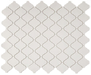 Elysium Tiles Snowglass Arabesque 9.75" x 11.75" Mosaic Tile