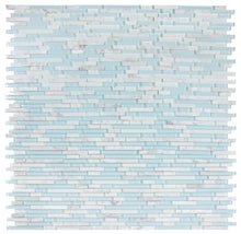Load image into Gallery viewer, Elysium Tiles Linear Carrara Turquoise 11.75&quot; x 12&quot; Mosaic Tile
