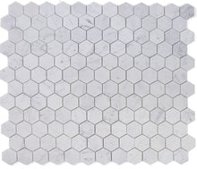 Load image into Gallery viewer, Elysium Tiles Hexagon Carrara Honed 10&quot; x 11.5&quot; Mosaic Tile
