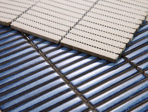 Elysium Tiles Hulu Blue Band 11" x 11.5" Mosaic Tile