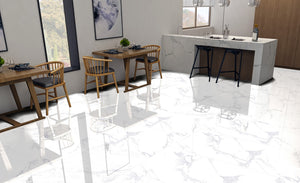 TW Carrara Gray 24" x 48" Polished Porcelain Tile