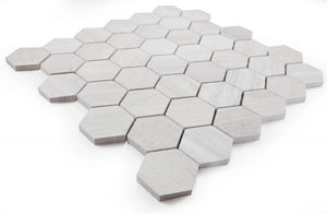 Elysium Tiles Hexagon Grey 12" x 12" Mosaic Tile