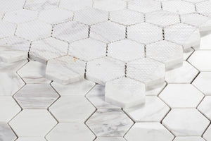 Elysium Tiles Hexagon White 11.75" x 11.75" Mosaic Tile