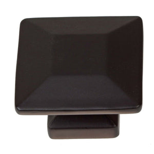 35mm (1.375") Matte Black Modern Square Cabinet Knob